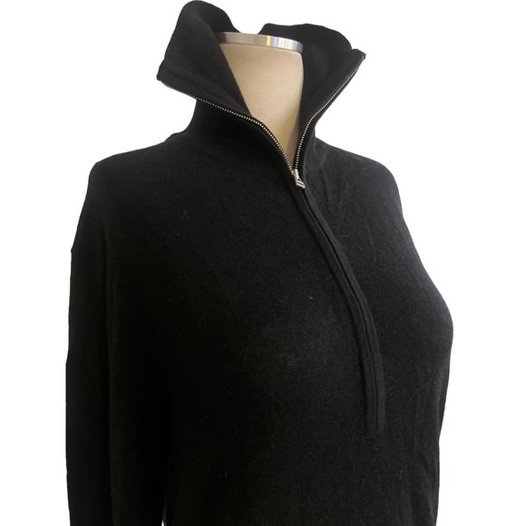 Everlane The Luxe Merino Half-Zip Sweater in Black Medium New Womens Knit Top - Picture 5 of 11